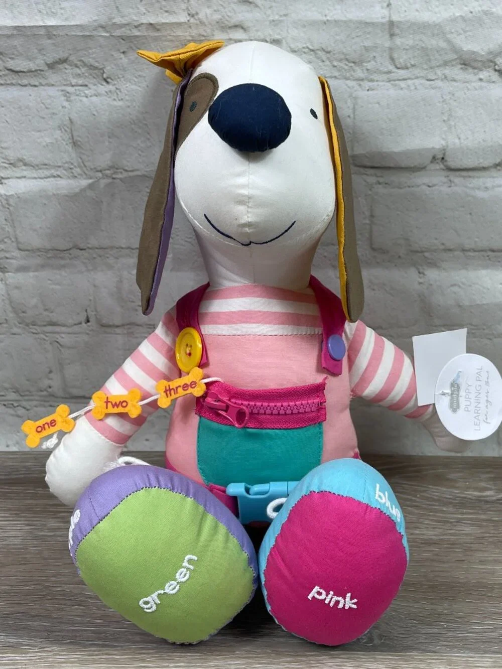 NWT Mud Pie Children's Puppy Learning Pal Plush Stuffed Puppy Dog